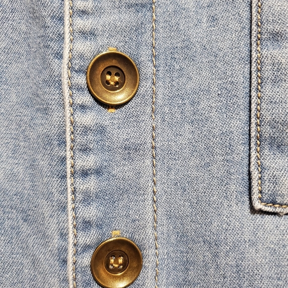 Lumière Lightwashed Distressed Denim Romper - Picture 7 of 12